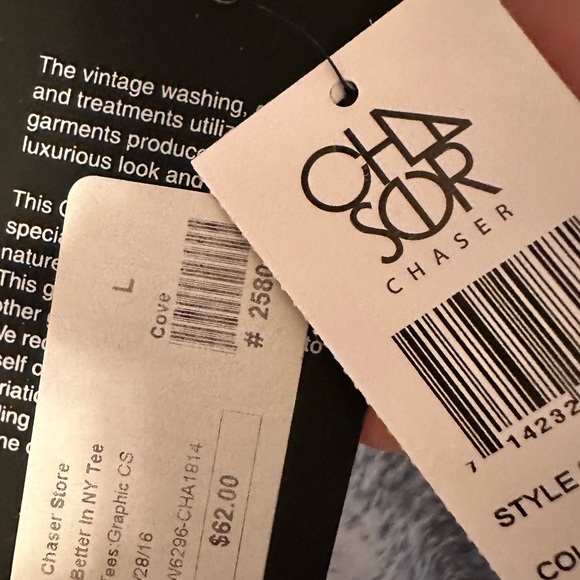 Chaser It’s Better In NY Burnout Graphic Tee Gray Vintage Wash Burnout semisheer - Picture 7 of 8